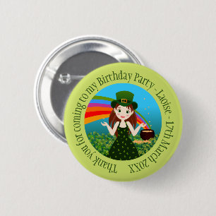 Badge Rond 5 Cm Merci d'anniversaire de Saint Patrick