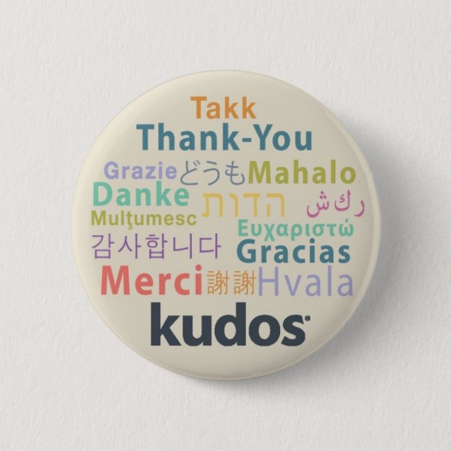 Badge Rond 5 Cm Merci de Kudos® (Devant)