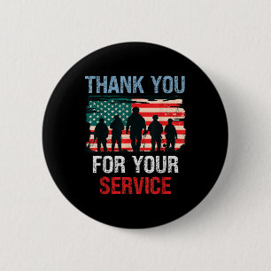 Badge Rond 5 Cm Merci Drapeau Usa Pour Votre Service - Mémorial