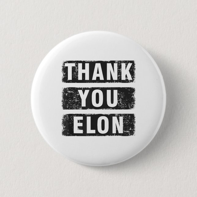 Badge Rond 5 Cm Merci Elon (Devant)