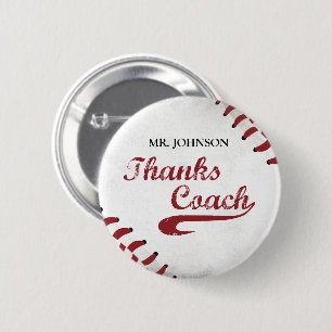 Badge Rond 5 Cm Merci Entraîneur De Baseball Grand Grunge Baseball