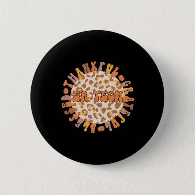 Badge Rond 5 Cm Merci Er Tech Thanksgiving Urgence Room Tech (Devant)