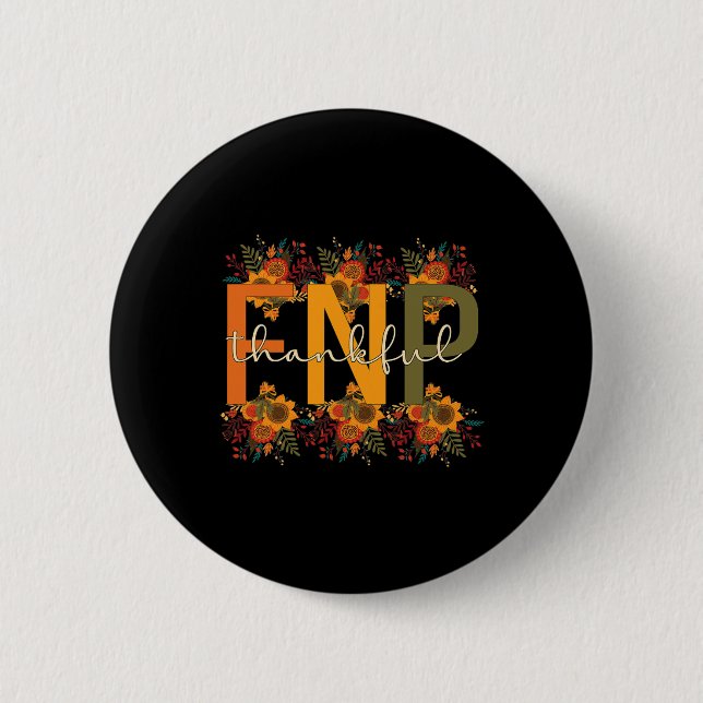 Badge Rond 5 Cm Merci FNP Thanksgiving Family Nurtione Pratitione (Devant)
