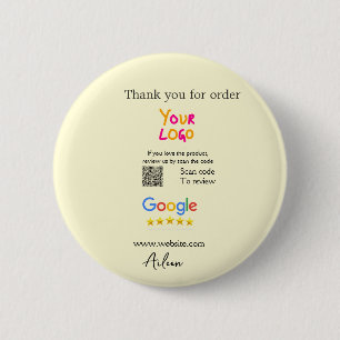 Badge Rond 5 Cm Merci Google avis scan QR entreprise