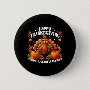 Badge Rond 5 Cm Merci Grateful Bon thanksgiving Turke