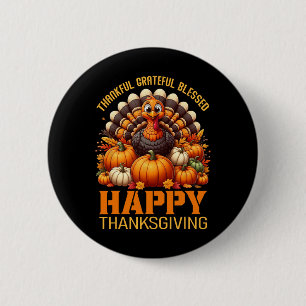 Badge Rond 5 Cm Merci Grateful Bon thanksgiving Turke