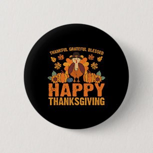 Badge Rond 5 Cm Merci Gratuit Béni Thanksgiving La Turquie chute