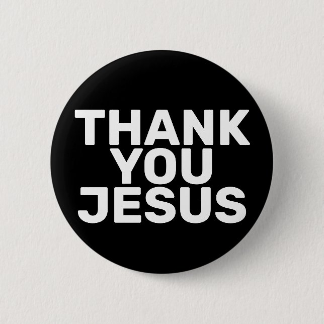 Badge Rond 5 Cm Merci Jésus dans B&W (Devant)