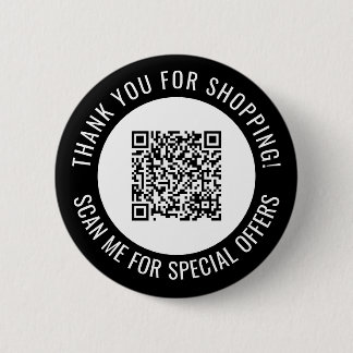 Badge Rond 5 Cm Merci noir et me scanner Code QR promotionnel