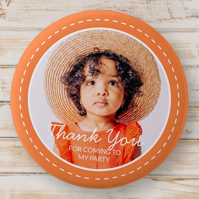 Badge Rond 5 Cm Merci Pour Venir Préppy Moderne Photo Personnalisé (Créateur téléchargé)