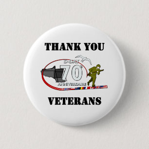 Badge Rond 5 Cm Merci vétérans - Thank you veterans