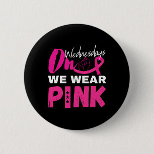 Badge Rond 5 Cm Mercredi, Nous Portons Une Sensibilisation Au Canc