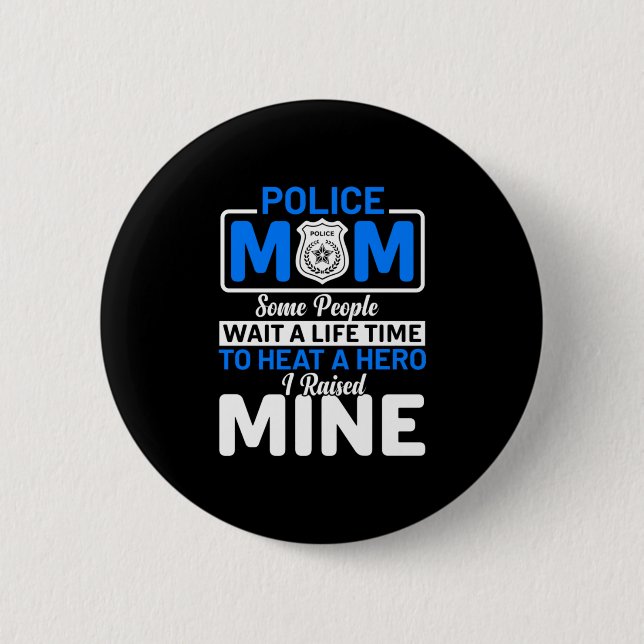 Badge Rond 5 Cm Mère Art Fière Police Maman (Devant)