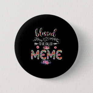 Badge Rond 5 Cm Mère Béni D'Être Appelée Maman Et Mème Fleur