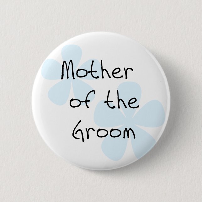 Badge Rond 5 Cm Mère bleue de fleurs de marié (Devant)