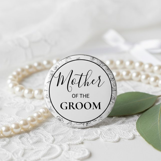 Badge Rond 5 Cm Mère botanique du marié pour la fête de mariage (Créateur téléchargé)