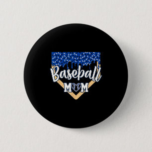 Badge Rond 5 Cm Mère De Baseball Accueil Plate Crème De Glace Dria