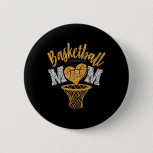 Badge Rond 5 Cm Mère de basket-ball Mère Leopard Basketball Senior