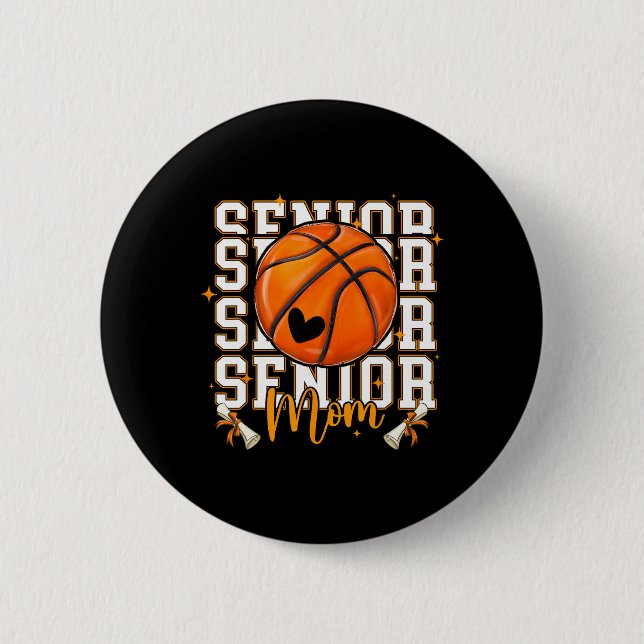 Badge Rond 5 Cm Mère de basketteuse senior 2026 Drôle de remise de (Devant)