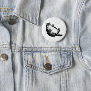 Badge Rond 5 Cm Mère de chat, je ne suis que peau et os pour l'ama