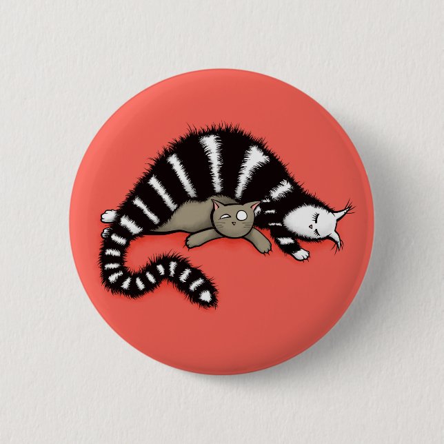 Badge Rond 5 Cm Mère de chat protège son mignonne Kitty (Devant)