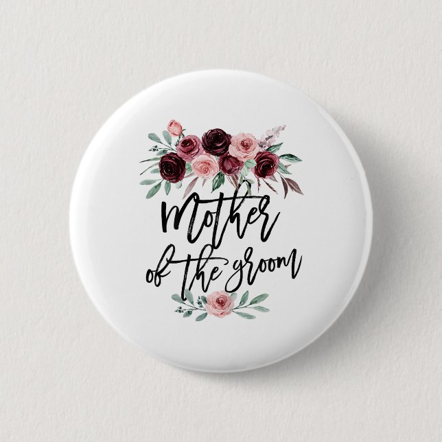 Badge Rond 5 Cm Mère de conception de fleurs de mariage de douche  (Devant)