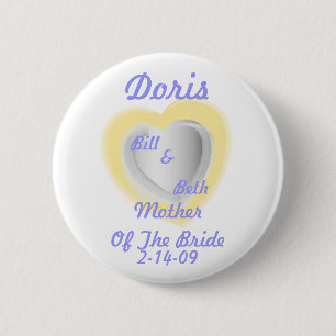 Badge Rond 5 Cm Mère de la Bouton-Personnaliser de jeune mariée