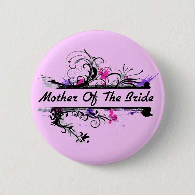 Badge Rond 5 Cm Mère de la jeune mariée (Devant)