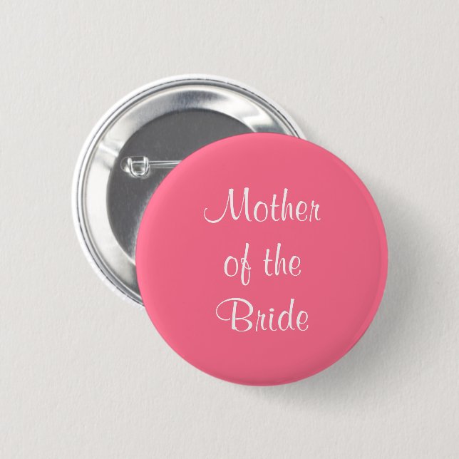 Badge Rond 5 Cm Mère de la Mariage rose mariée 4Julia (Devant & derrière)