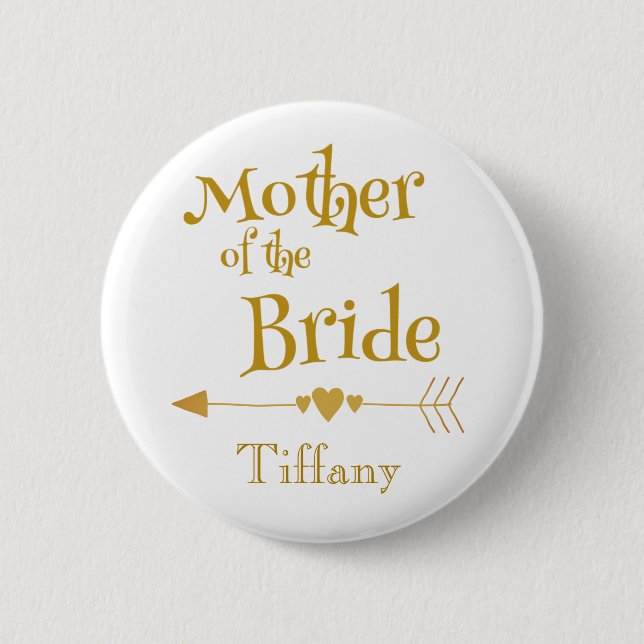 Badge Rond 5 Cm Mère de la mariée élégante (Devant)