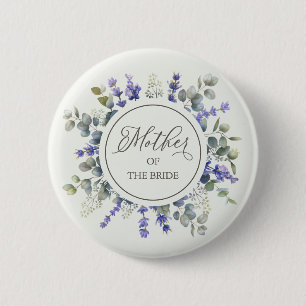 Badge Rond 5 Cm Mère De La Mariée Eucalyptus & Lavande Délicate