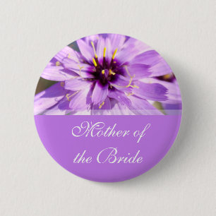 Badge Rond 5 Cm Mère de la mariée, mariage fleur de marguerite vio