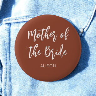 Badge Rond 5 Cm Mère de la mariée mariage marron blanc