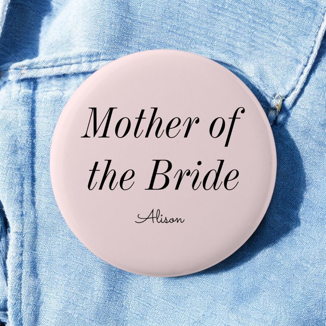 Badge Rond 5 Cm Mère de la mariée rose blush  (Créateur téléchargé)