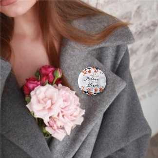 Badge Rond 5 Cm MÈRE DE LA MARIÉE Tourbillons de fleurs tropicales