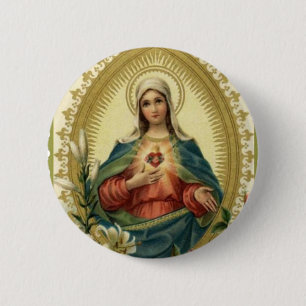Badge Rond 5 Cm Mère douleureuse impeccable bénie de Vierge Mari