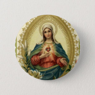 Badge Rond 5 Cm Mère douleureuse impeccable bénie de Vierge Marie