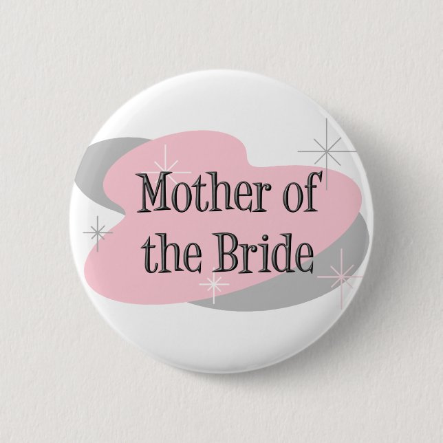Badge Rond 5 Cm Mère du bouton de jeune mariée (Devant)