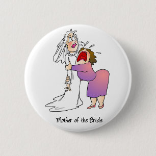 Badge Rond 5 Cm Mère du bouton de jeune mariée