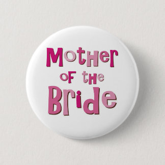 Badge Rond 5 Cm Mère du brun de rose de jeune mariée