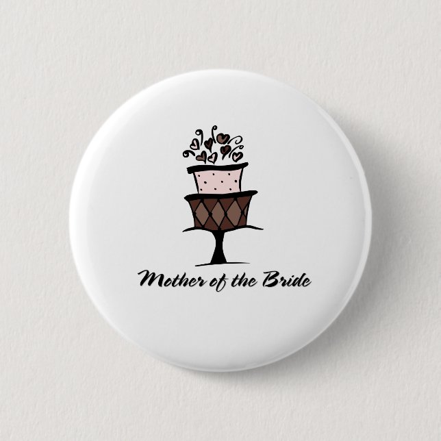 Badge Rond 5 Cm Mère du gâteau de jeune mariée (Devant)