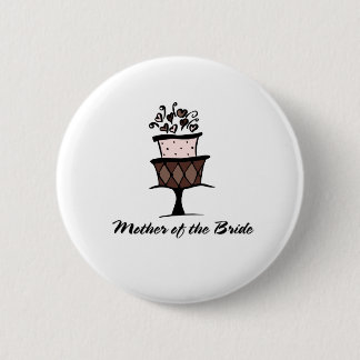 Badge Rond 5 Cm Mère du gâteau de jeune mariée