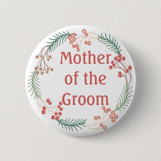 Badge Rond 5 Cm Mère du Groom Floral Design (Devant)