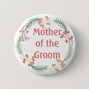 Badge Rond 5 Cm Mère du Groom Floral Design