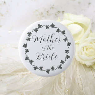 Badge Rond 5 Cm Mère du Mariage botanique Ivy de la mariée