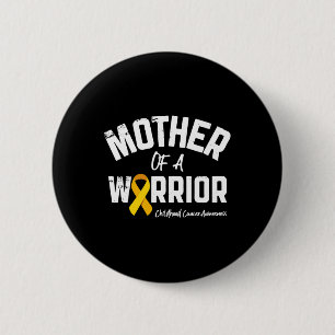 Badge Rond 5 Cm Mère D'Un Guerrier Enfance Cancer Sensibilisation