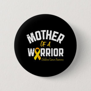 Badge Rond 5 Cm Mère D'Un Guerrier Enfance Cancer Sensibilisation