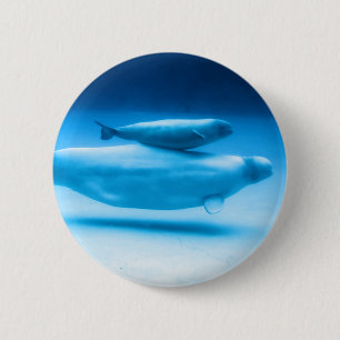 Badge Rond 5 Cm Mère et bébé de beluga