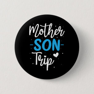 Badge Rond 5 Cm Mère Fils Voyage Été Famille Vacances Voyage Crois
