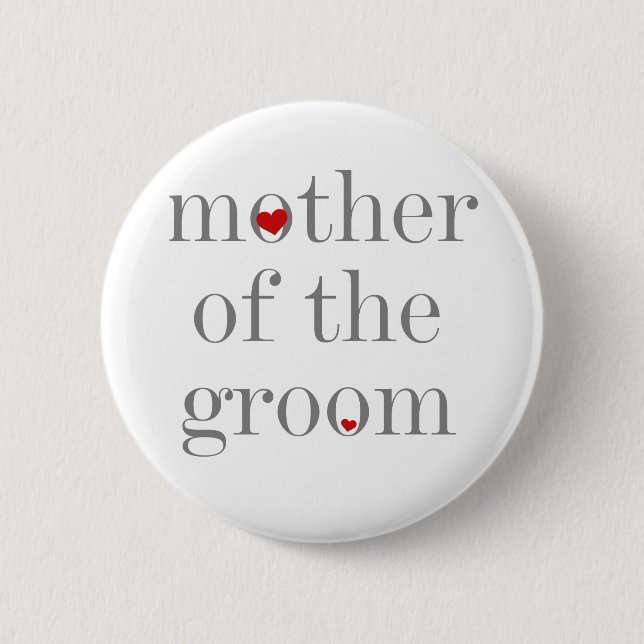 Badge Rond 5 Cm Mère grise des textes de marié (Devant)
